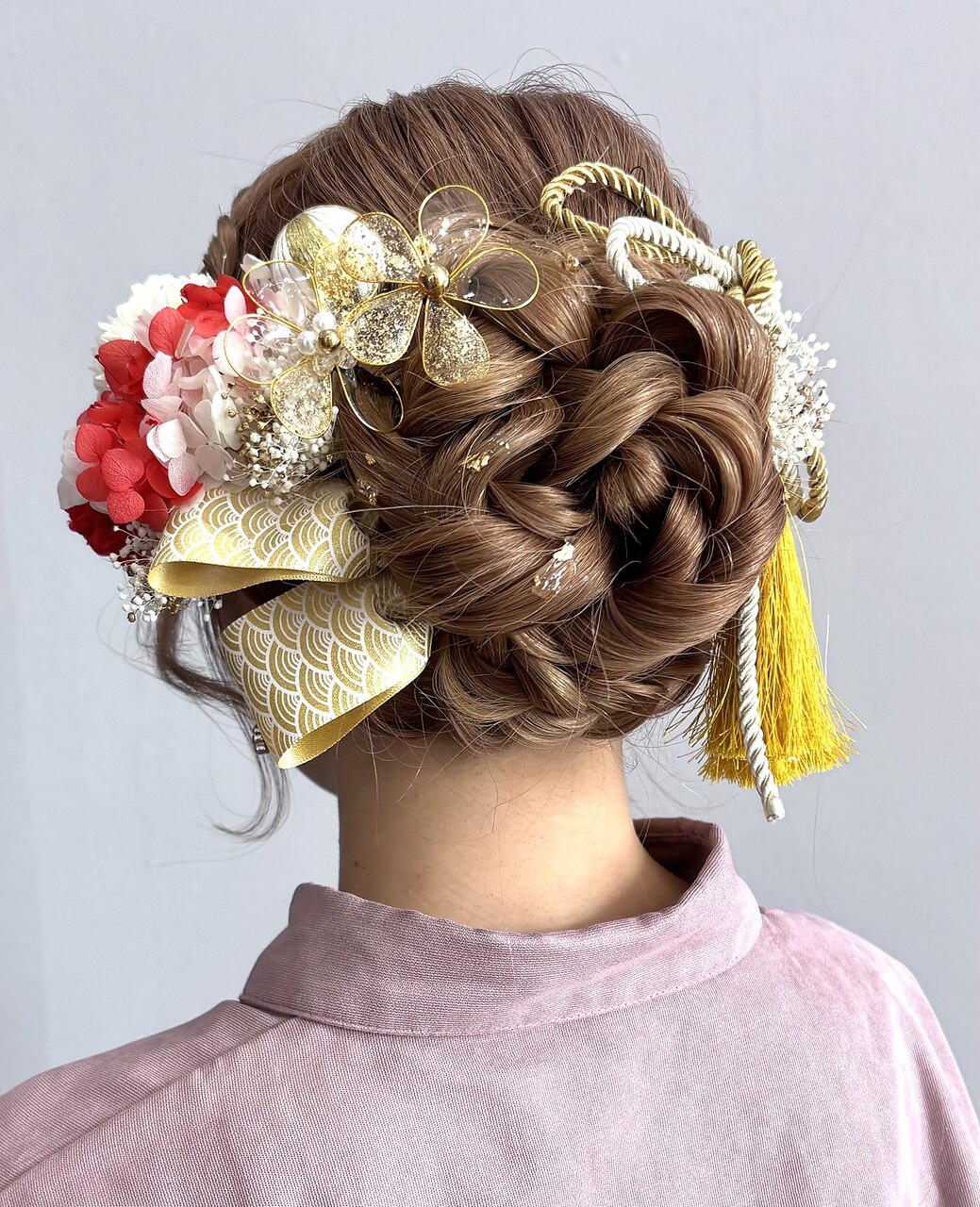 着物に合わせたヘアセット